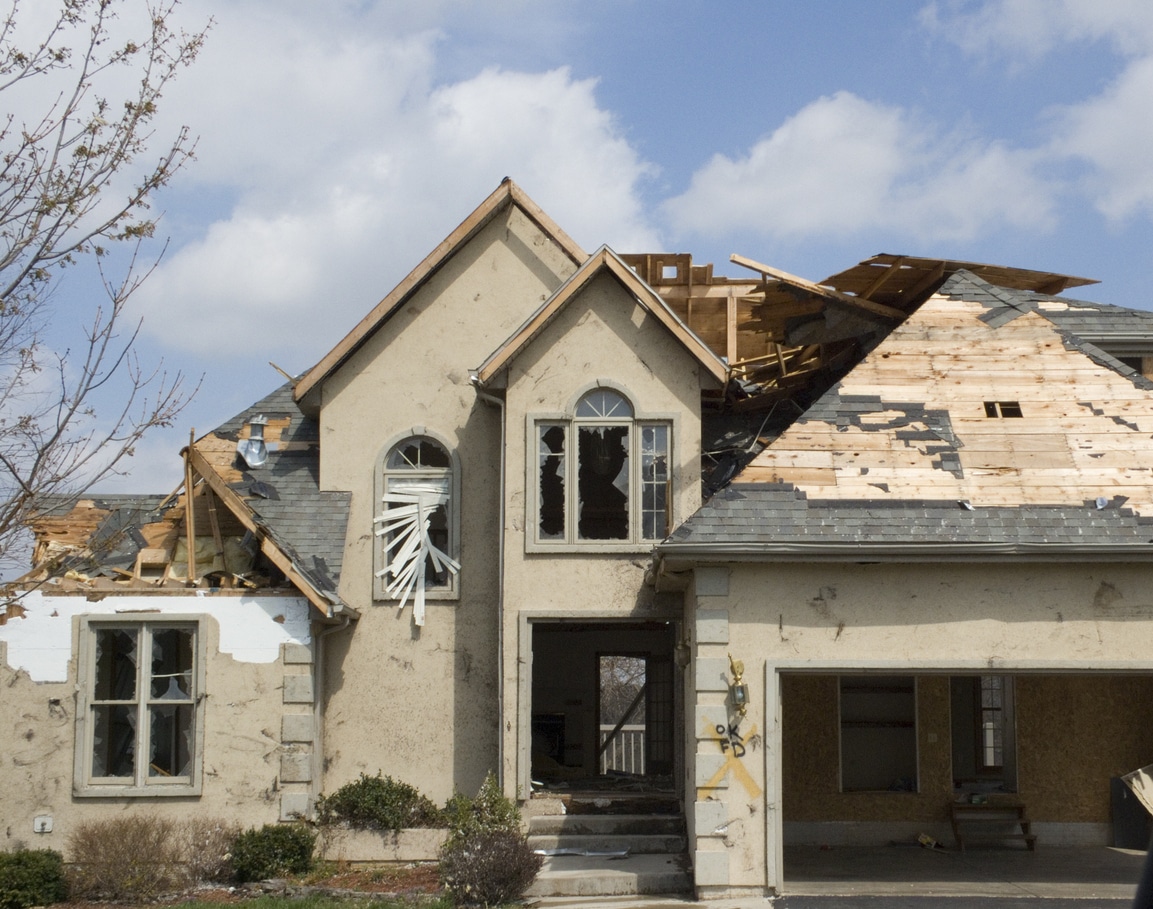 wind damage roof