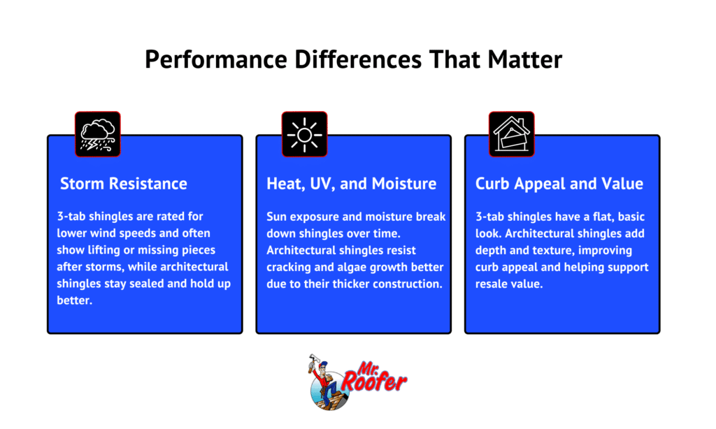 Performance differences 3-Tab vs. Architectural Shingles